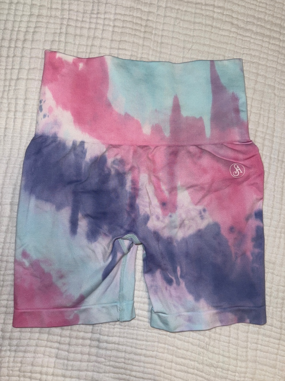 Allure The Brand Tie-Dye High-Waist Bike Shorts - Size S